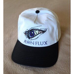 Aeon Flux Hat MTV White White Adjustable Cap Snapback Logo Casual TV Show NWOT